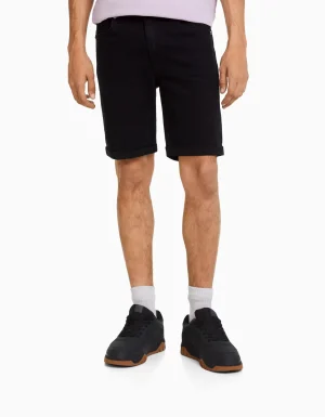 Bermuda denim super skinny roll up-BERSHKA Flash Sale