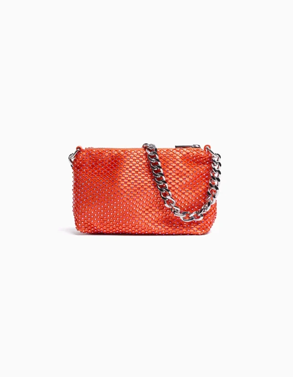 Bolso asa cadena mesh-BERSHKA Shop