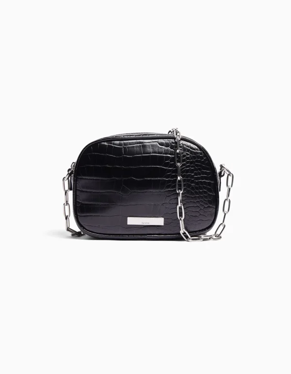 Bolso asa doble cremallera textura-BERSHKA Best Sale