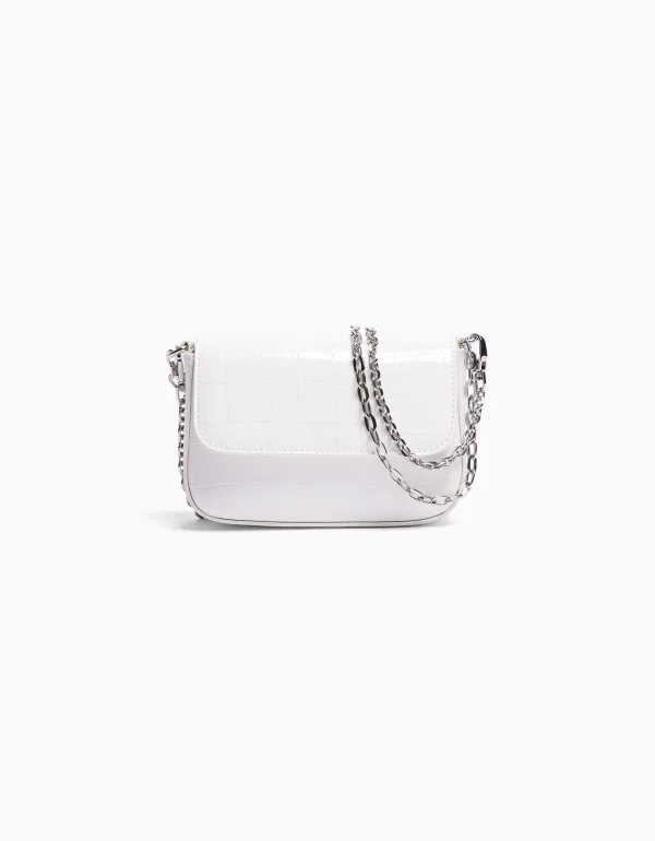 Bolso asas cadenas efecto charol-BERSHKA Clearance