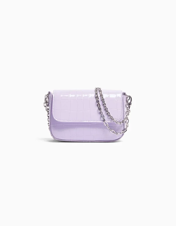 Bolso asas cadenas efecto charol-BERSHKA Cheap