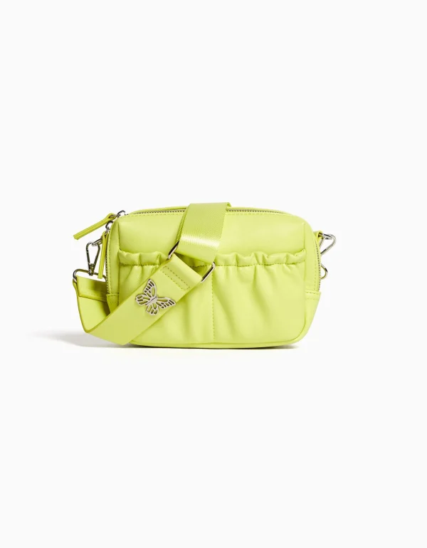 Bolso bandolera efecto piel detalle mariposa-BERSHKA Cheap
