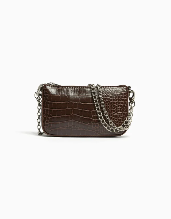 Bolso cadena efecto cocodrilo-BERSHKA Store