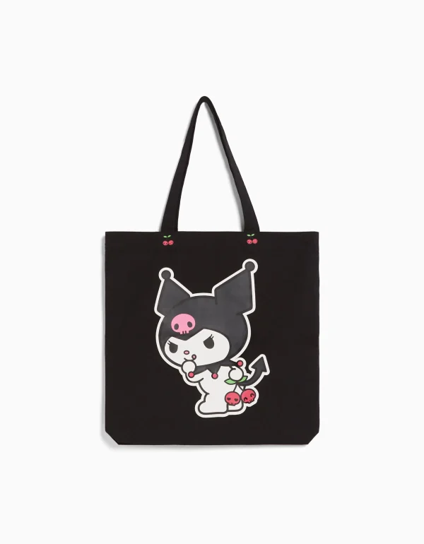 Bolso shopper canvas print Kuromi-BERSHKA Flash Sale