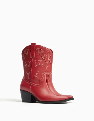 Botas cowboy tacón-BERSHKA Shop