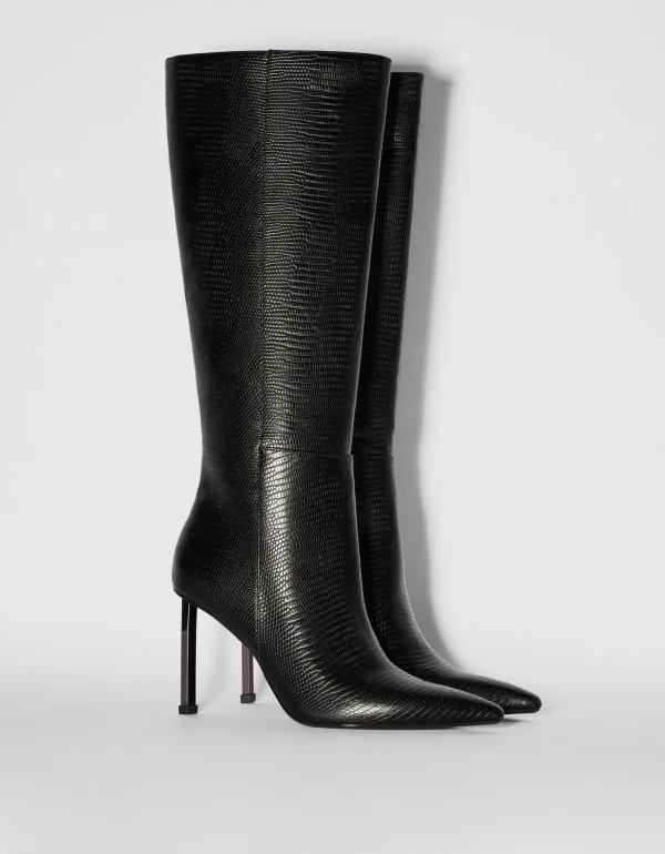 Botas grabadas tacón fino-BERSHKA Store