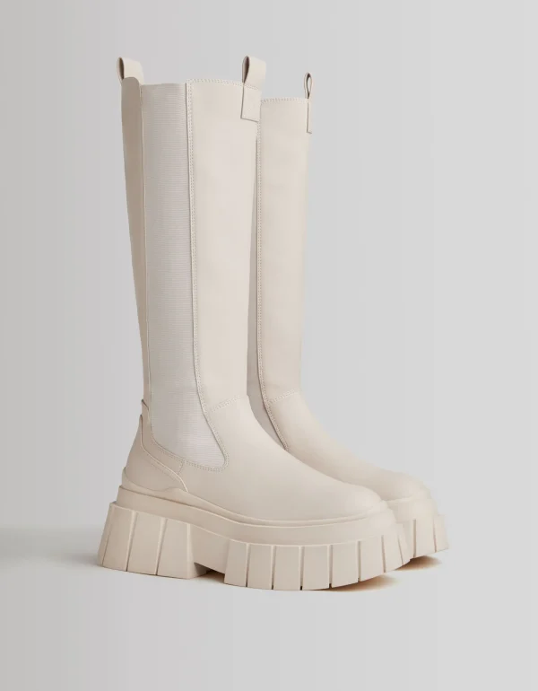 Botas plataforma elástico-BERSHKA Hot