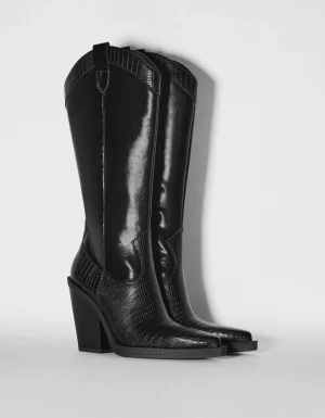 Botas tacón cowboy-BERSHKA Online