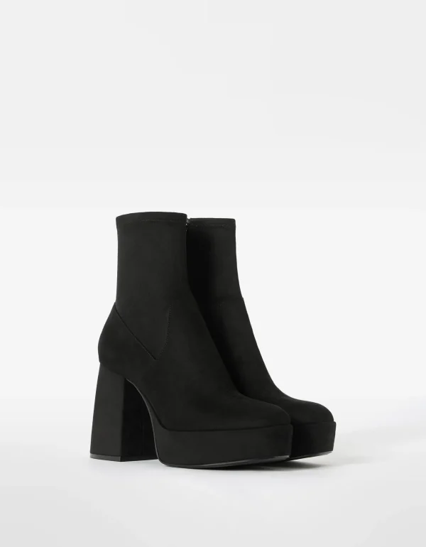 Botines tacón plataforma ajustados-BERSHKA Cheap