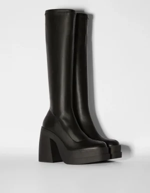 Botines tacón plataforma ajustados-BERSHKA Cheap