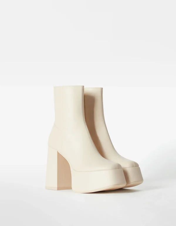 Botines tacón plataforma XL-BERSHKA Discount