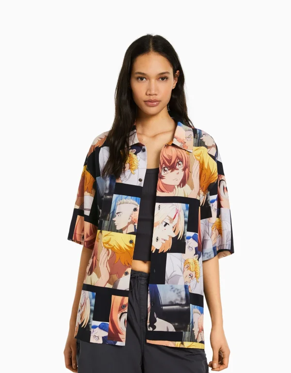 Camisa manga corta print TOKYO REVENGERS-BERSHKA Hot
