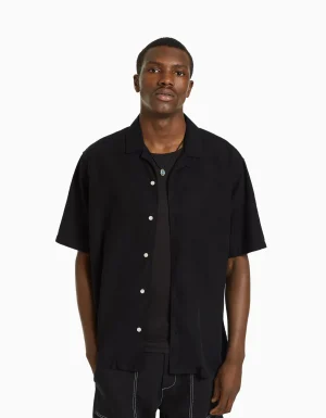 Camisa manga corta relaxed fit-BERSHKA Hot