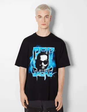 Camiseta boxy fit Pop Smoke-BERSHKA Online