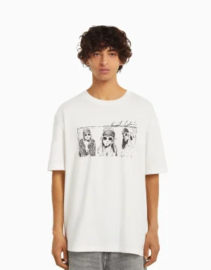 Camiseta manga corta boxy fit Kurt Kobain-BERSHKA Cheap