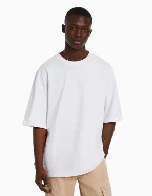 Camiseta manga corta oversize-BERSHKA Online