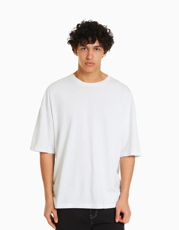 Camiseta manga corta oversize-BERSHKA Hot