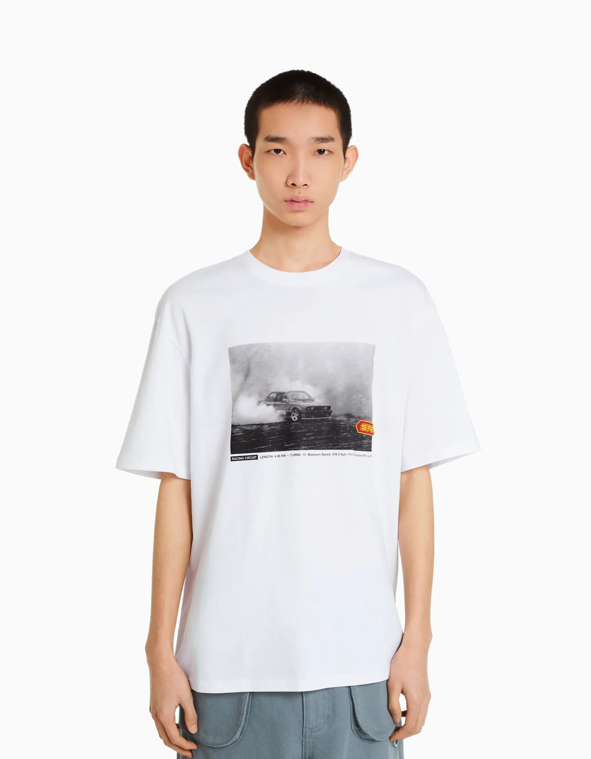 Camiseta manga corta oversize print racing-BERSHKA Flash Sale