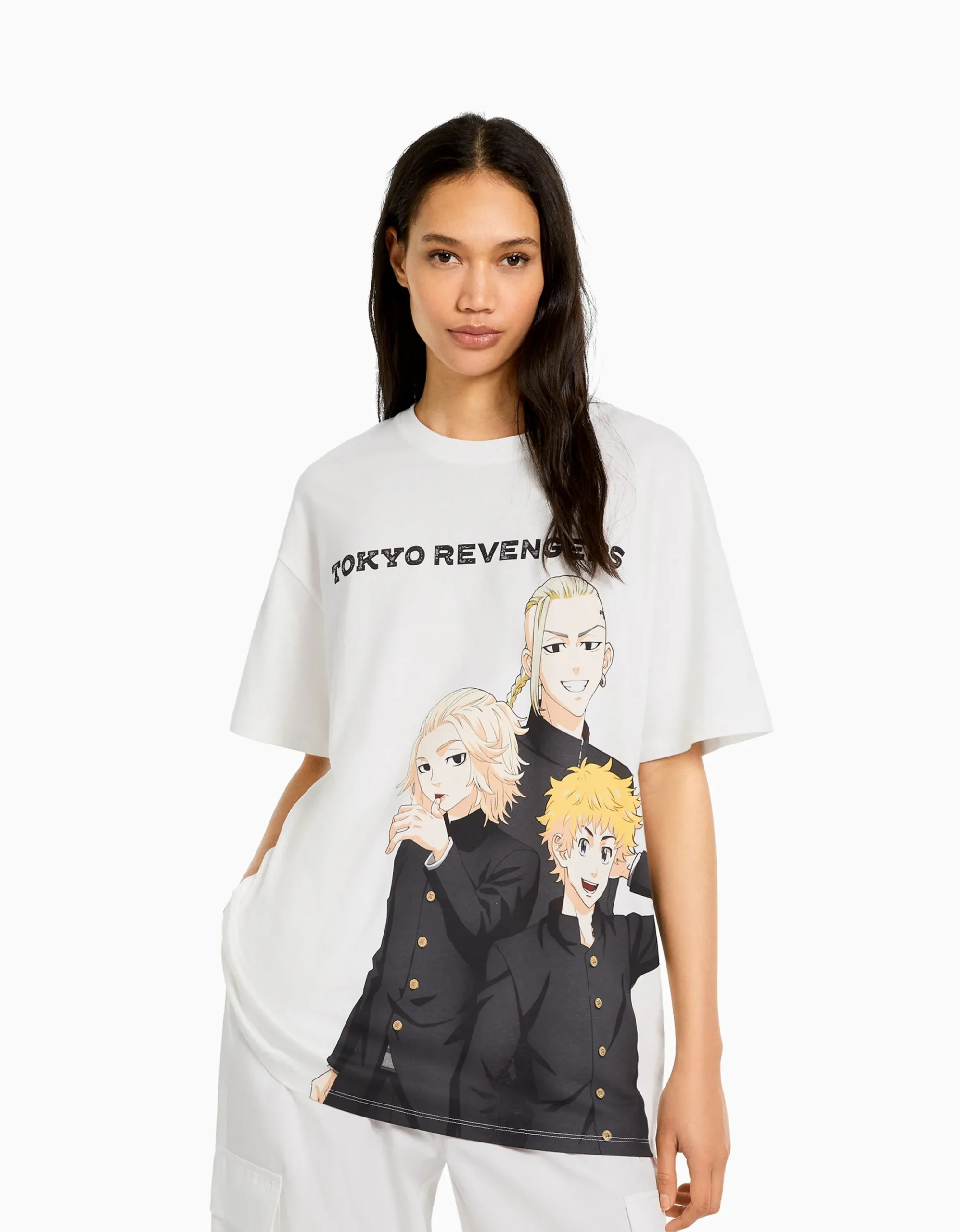 Camiseta manga corta oversize print TOKYO REVENGERS-BERSHKA Best Sale