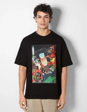 Camiseta manga corta print Art Series-BERSHKA Discount