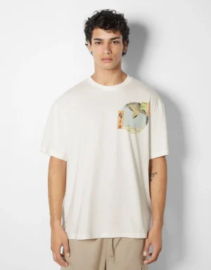 Camiseta manga corta print Art Series-BERSHKA Outlet