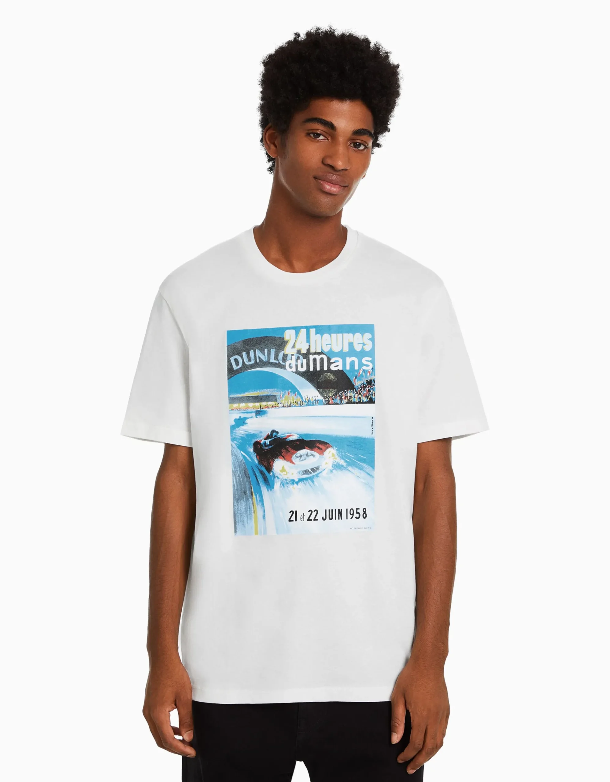 Camiseta manga corta regular fit 24h LE MANS-BERSHKA Store