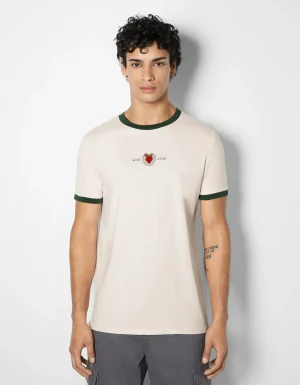 Camiseta manga corta regular fit print-BERSHKA Discount
