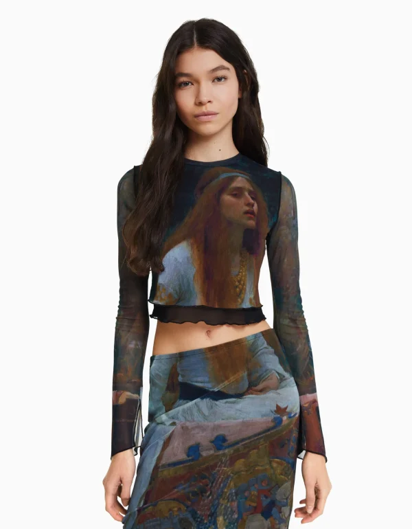 Camiseta manga larga print Art Series-BERSHKA Sale