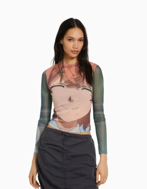 Camiseta manga larga print TOKYO REVENGERS-BERSHKA Best Sale