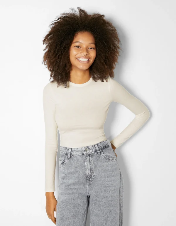 Camiseta manga larga rib-BERSHKA Best