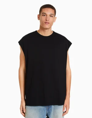 Camiseta sin mangas oversize-BERSHKA Sale