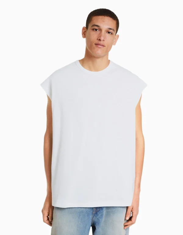 Camiseta sin mangas oversize-BERSHKA Fashion