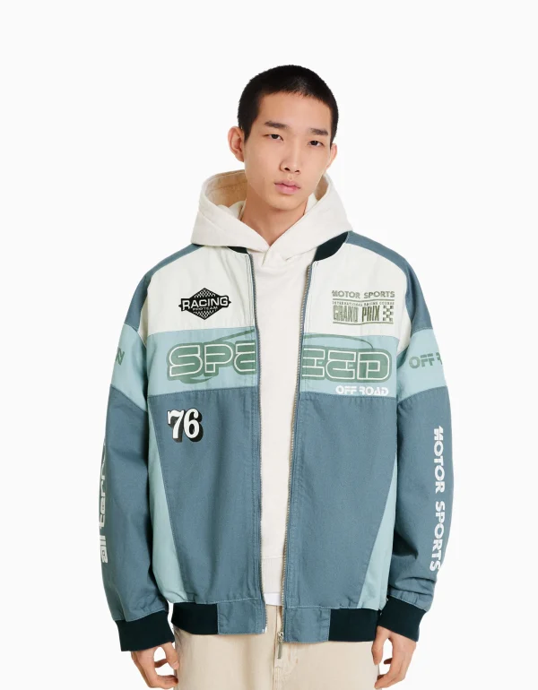 Cazadora denim racing-BERSHKA Clearance