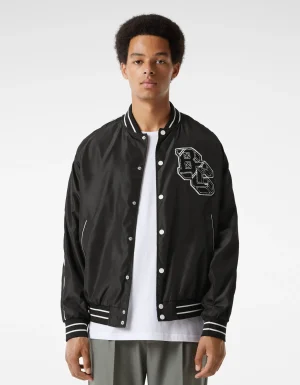 Cazadora ligera efecto nylon varsity-BERSHKA Online