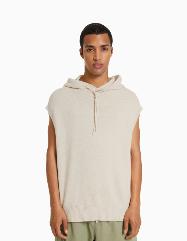Chaleco capucha punto-BERSHKA Flash Sale