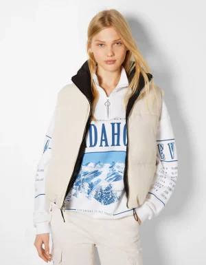 Chaleco cropped reversible-BERSHKA Cheap