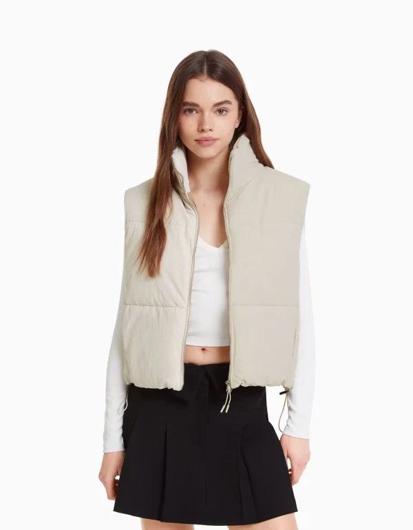 Chaleco puffy efecto nylon forro-BERSHKA Cheap