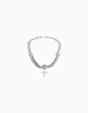 Collar calavera cruz-BERSHKA Clearance
