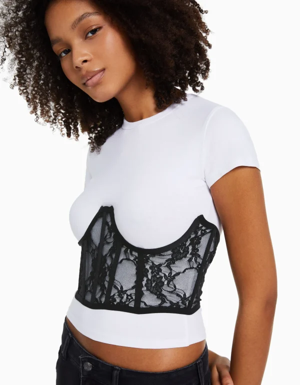 Corsé encaje-BERSHKA Cheap