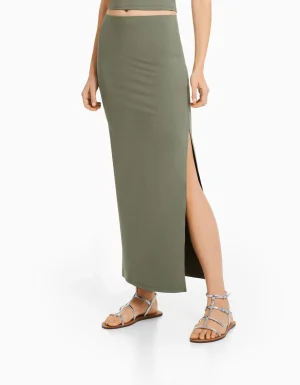 Falda midi-BERSHKA Best