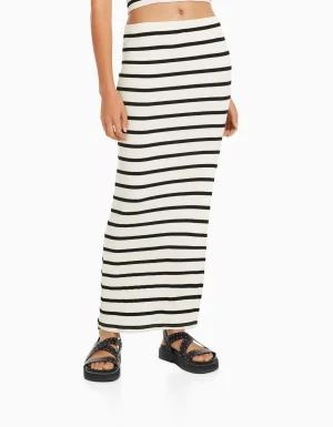 Falda midi rayas-BERSHKA Shop