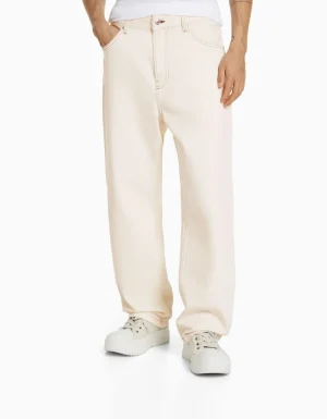 Jeans baggy color-BERSHKA Fashion