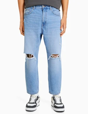 Jeans loose rotos-BERSHKA Cheap
