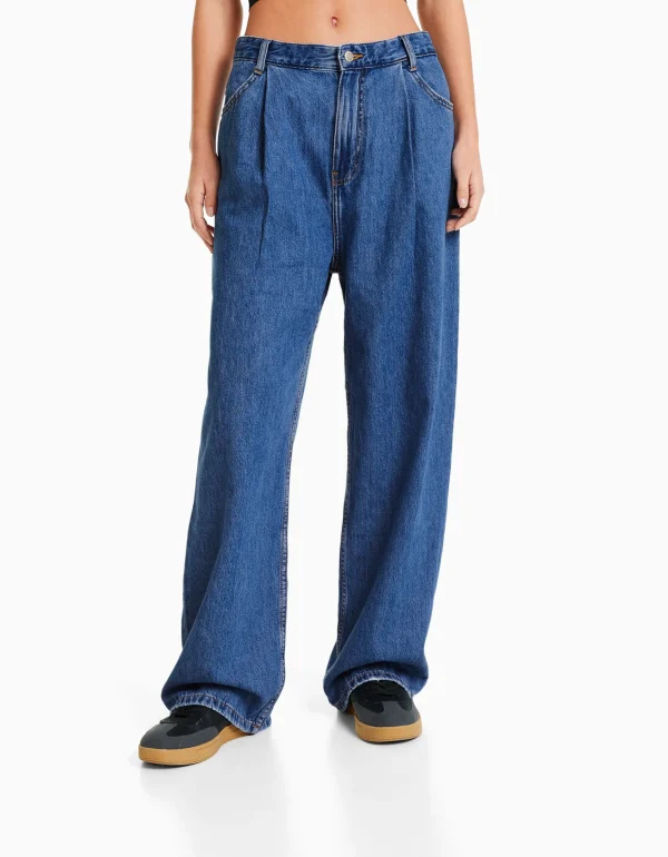 Jeans 90's pliegues-BERSHKA Flash Sale