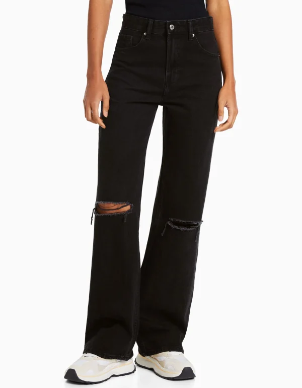 Jeans 90's wide rotos-BERSHKA Flash Sale