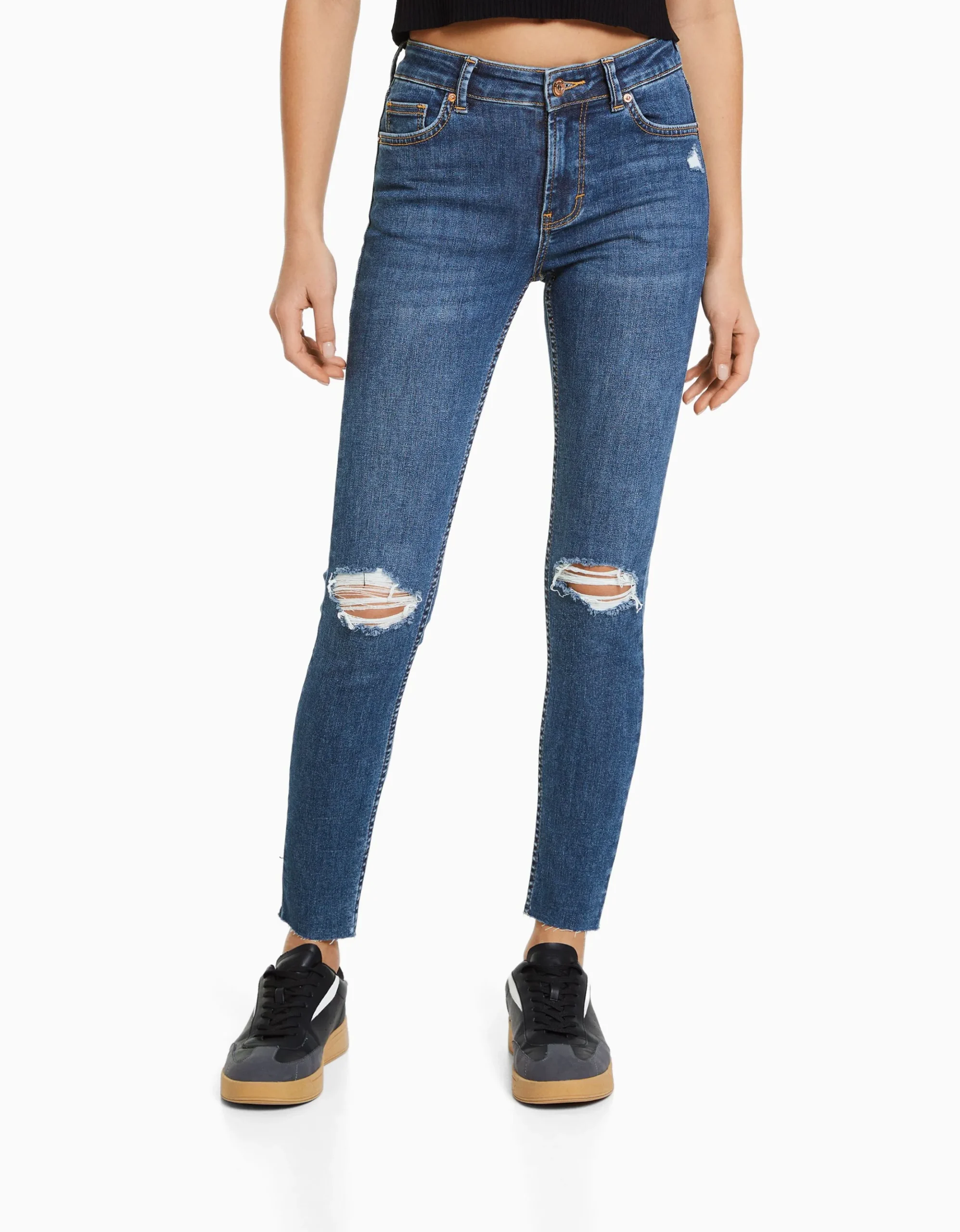 Jeans skinny vintage tiro bajo-BERSHKA Flash Sale