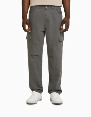 Jeans wide cargo-BERSHKA Hot