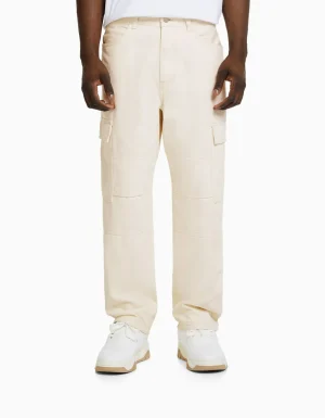 Jeans wide cargo-BERSHKA Discount