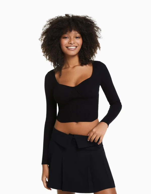 Jersey corsé canalé-BERSHKA Fashion