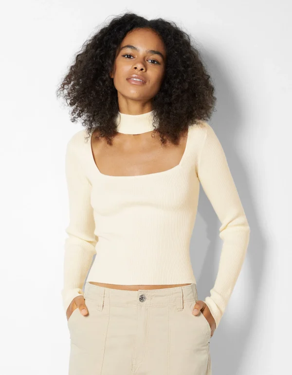 Jersey cuello choker-BERSHKA Cheap